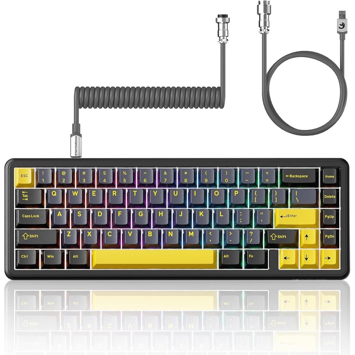 Teclado Attack Shark X65HE Magnético Negro y Amarillo