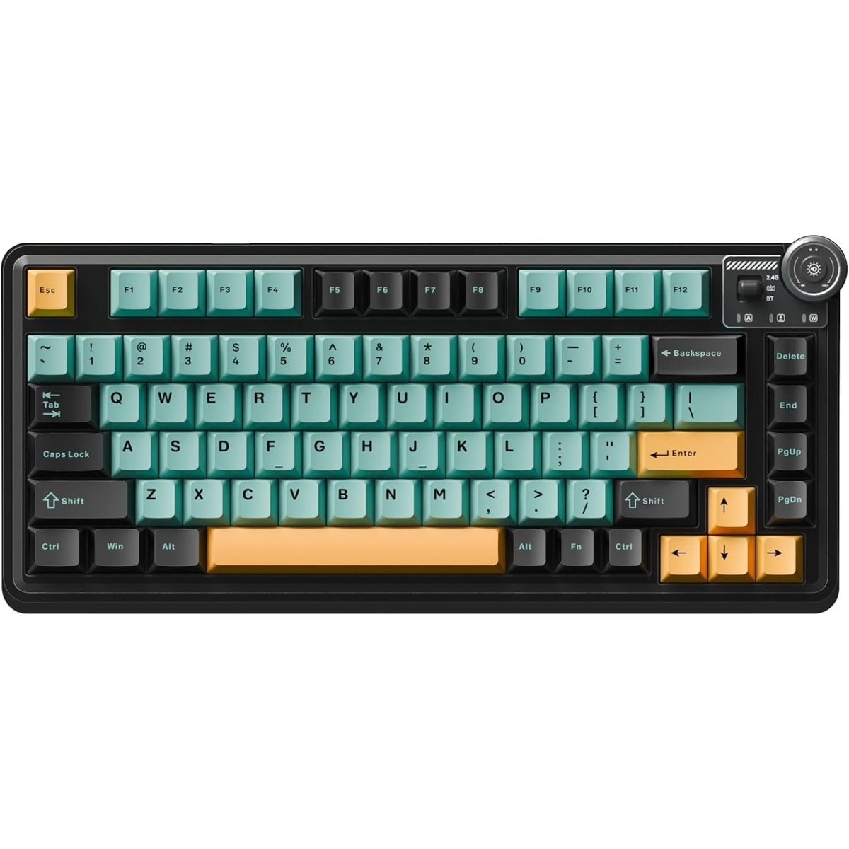 Teclado AULA AU75 Mecánico Inalámbrico Menta y Naranja