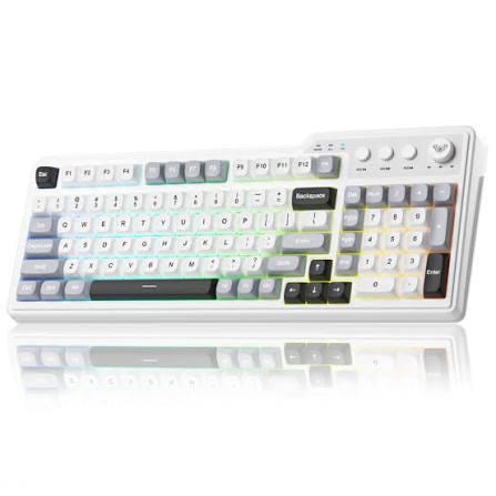 Teclado AULA F3099 Inalámbrico Blanco vista 3