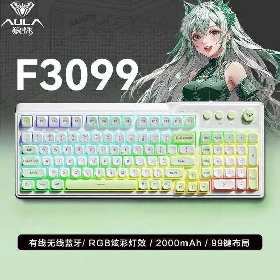 Teclado AULA F3099 Inalámbrico Blanco vista 4