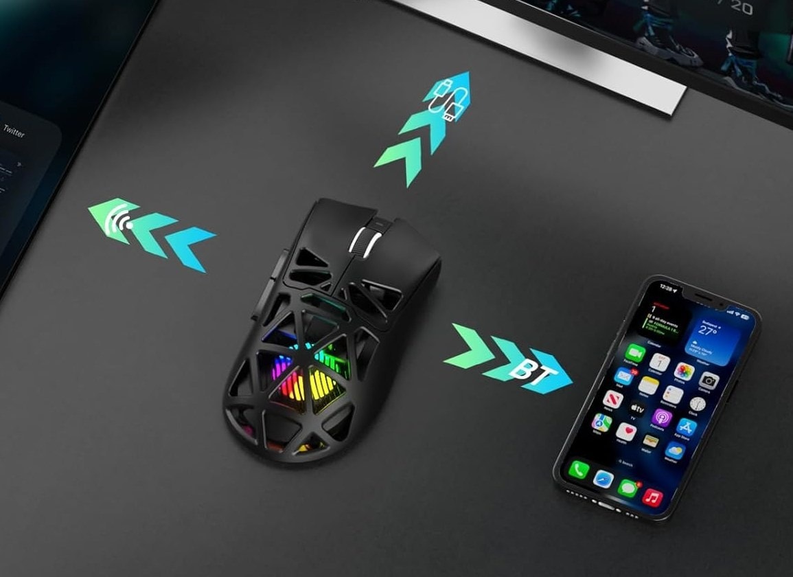 Mouse Gamer AULA SC620 Inalámbrico Negro vista 5
