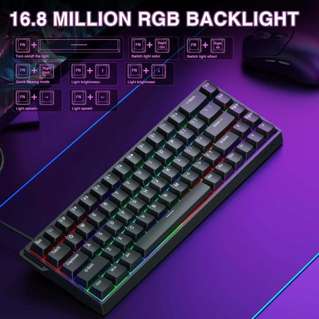 Teclado AULA WIN68 HE Magnético Gamer vista 3
