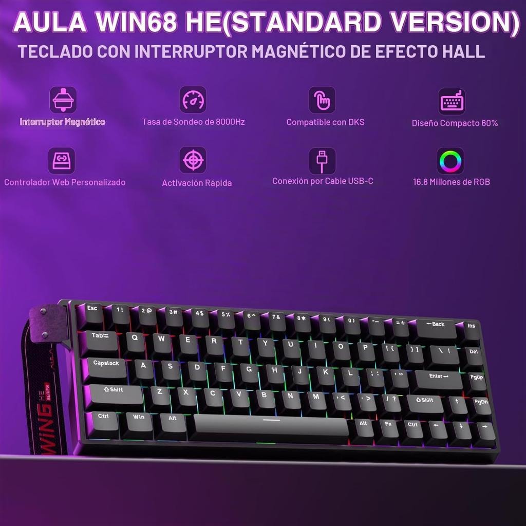 Teclado AULA WIN68 HE Magnético Gamer