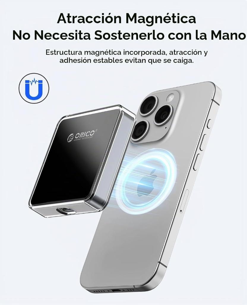 ORICO Carcasa Magnetica M.2 NVMe 2230 SSD MagSafe 10Gbps vista 3