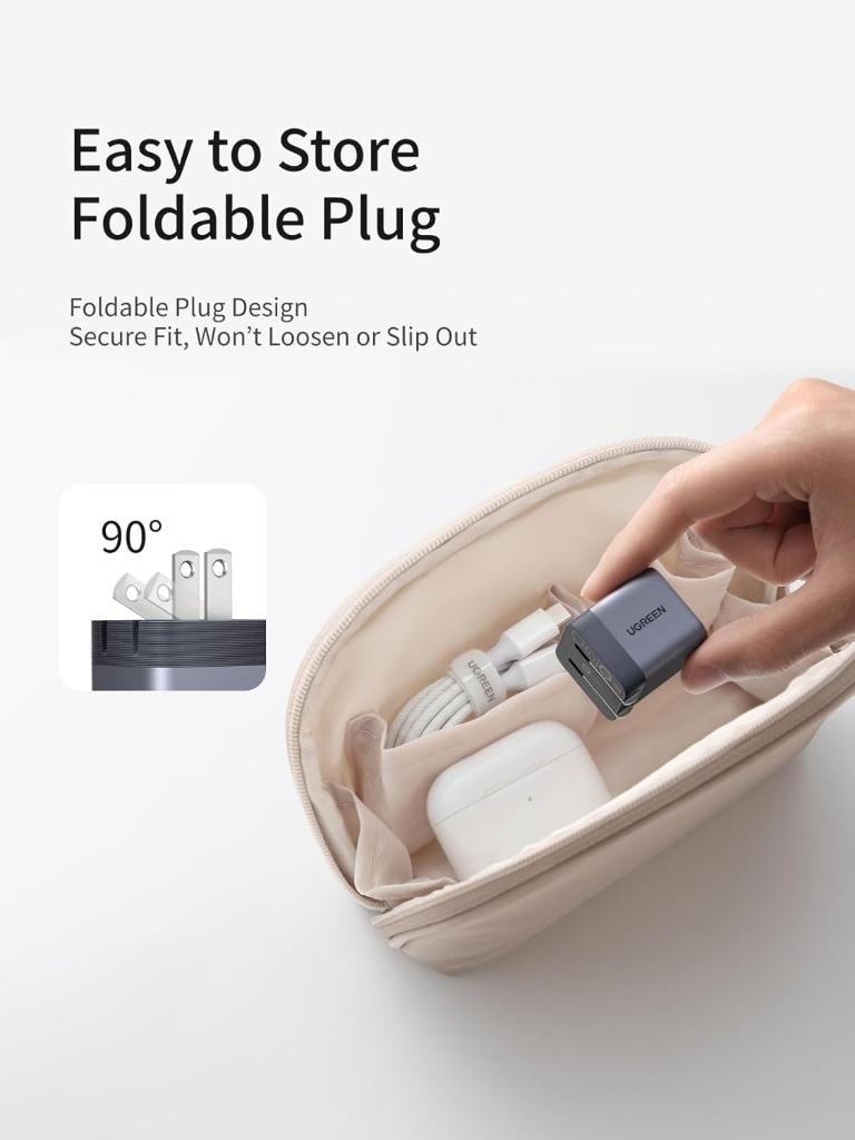 Cargador UGREEN 30W 3 Puertos GaN II USB-C Carga Rápida — 2× USB-C + 1× USB-A vista 6