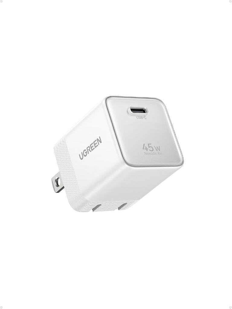Cargador UGREEN Nexode Air 45W GaN USB-C Carga Rápida Plegable — Blanco y Gris vista 4