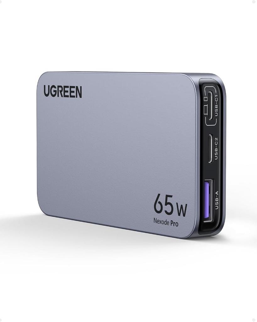 Cargador UGREEN Nexode Pro 65W 3 Puertos Carga Rápida