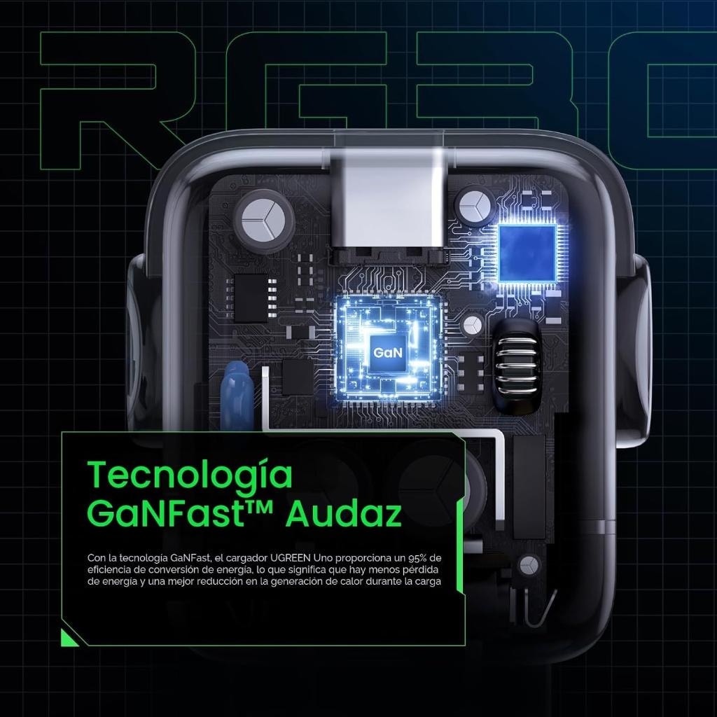 UGREEN Uno - Cargador USB-C 30W GaN Robot vista 3